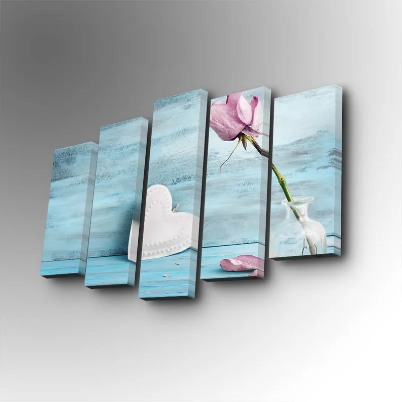 Tablou canvas 5 bucăți 5PUC-102, Multicolor, 82x50x3 cm - Multicolor