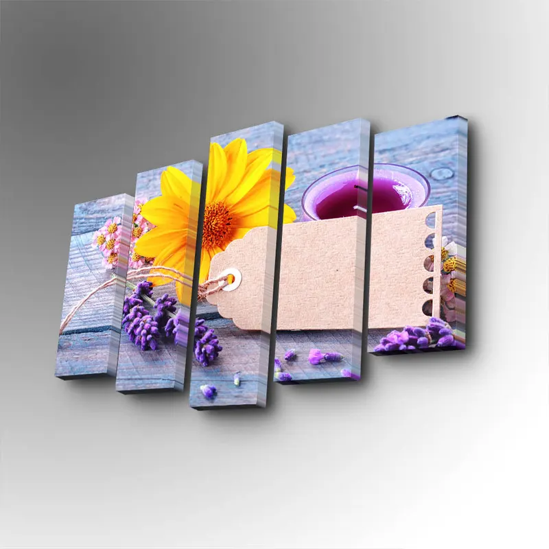 Tablou canvas 5 bucăți 5PUC-105, Multicolor, 82x50x3 cm - Multicolor