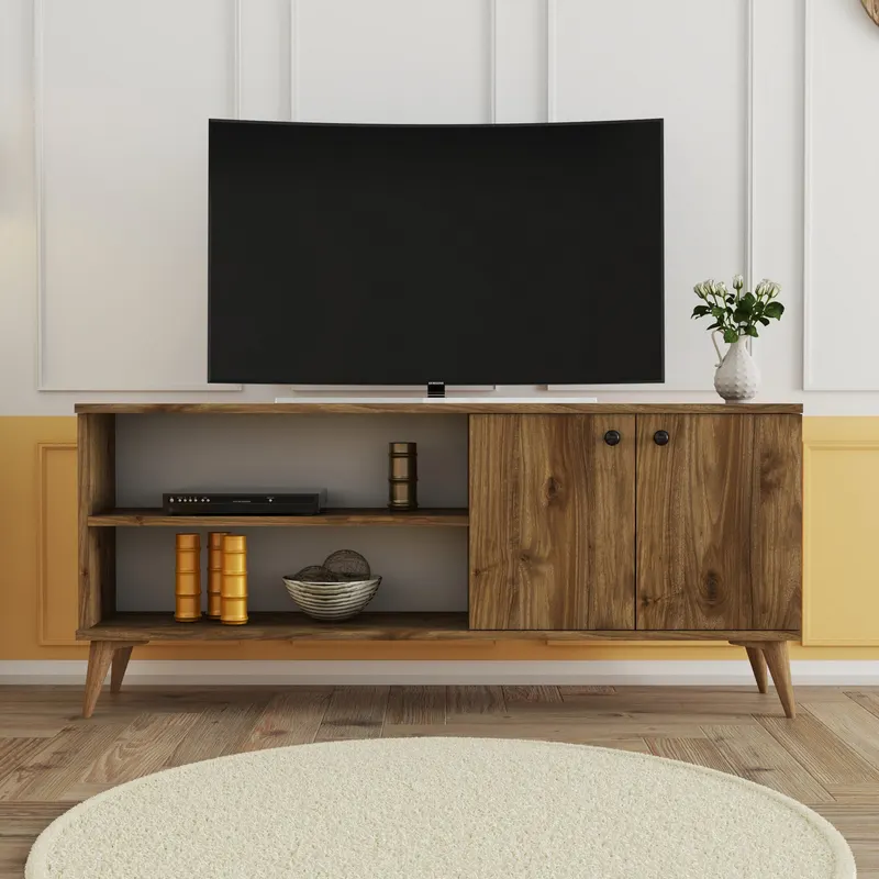 Comodă TV Everest 1570, Nuc, 138x30x60 cm - Nuc