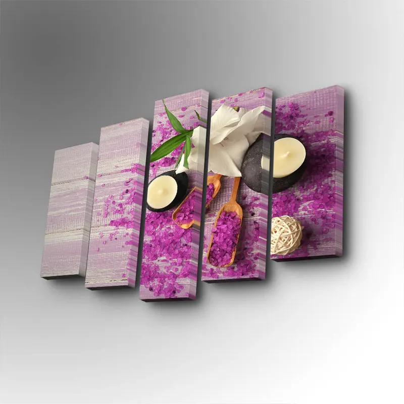 Tablou canvas 5 bucăți 5PUC-115, Multicolor, 82x50x3 cm - Multicolor