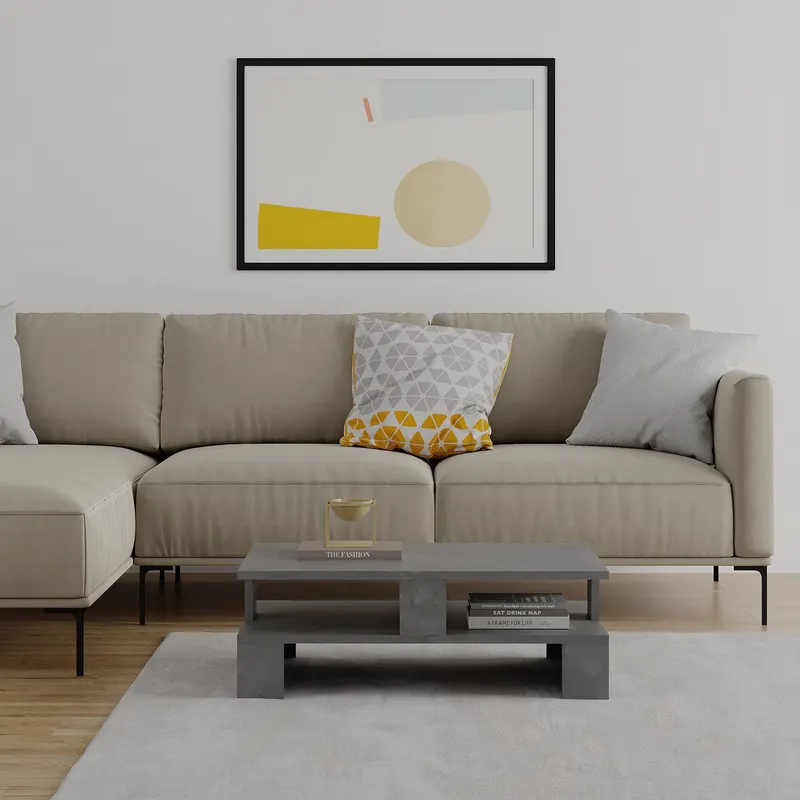 Măsuță de cafea Manus - Retro Grey, Gri, 80x50x28 cm - Gri