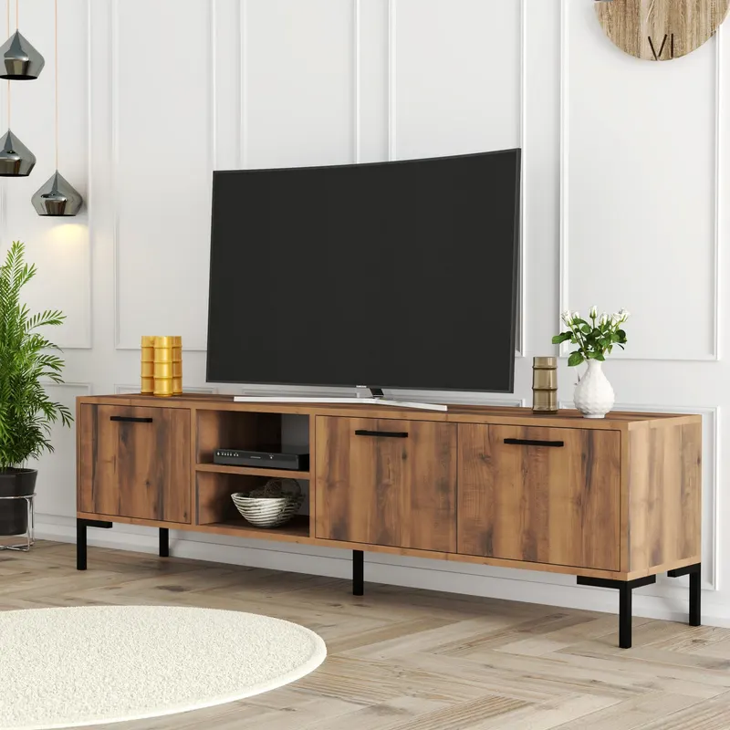 Comodă TV Aurora 1592, Nuc, 180x35x50 cm - Nuc