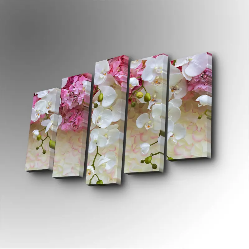 Tablou canvas 5 bucăți 5PUC-116, Multicolor, 82x50x3 cm - Multicolor