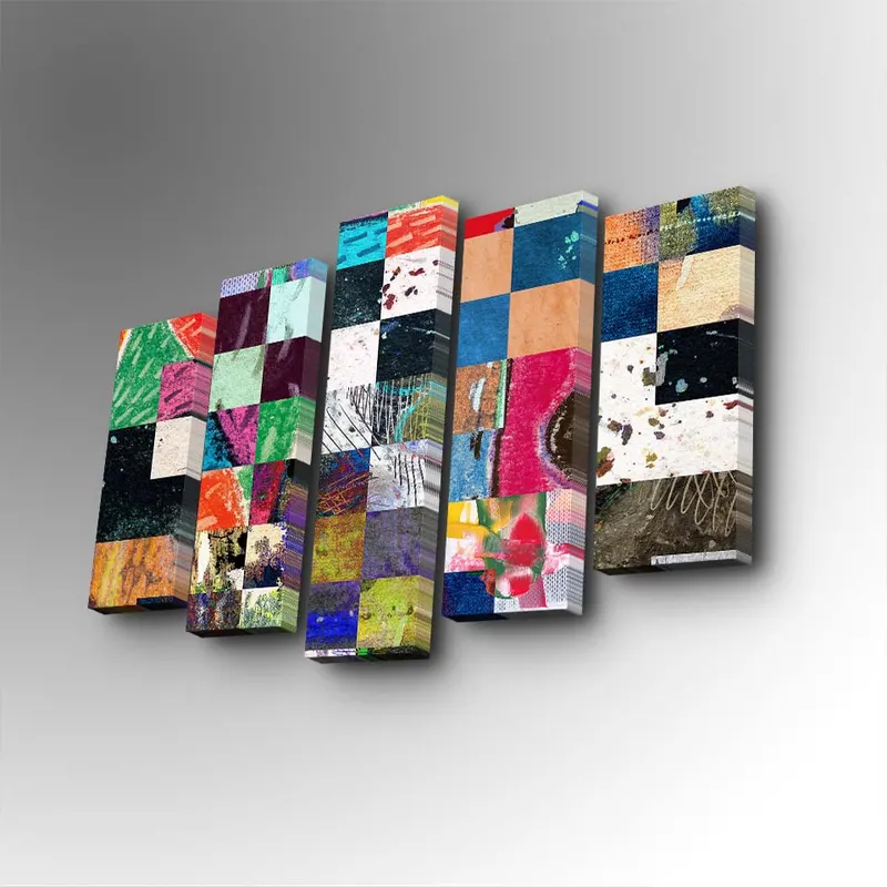 Tablou canvas 5 bucăți 5PUC-118, Multicolor, 82x50x3 cm - Multicolor