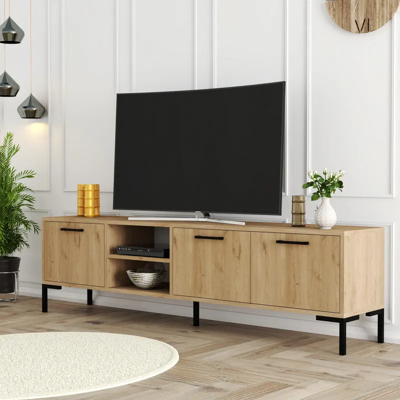 Comodă TV Aurora 1596, Stejar, 180x35x50 cm - Stejar