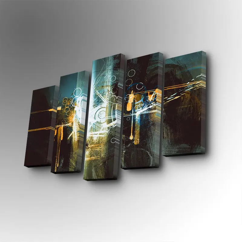 Tablou canvas 5 bucăți 5PUC-120, Multicolor, 82x50x3 cm - Multicolor