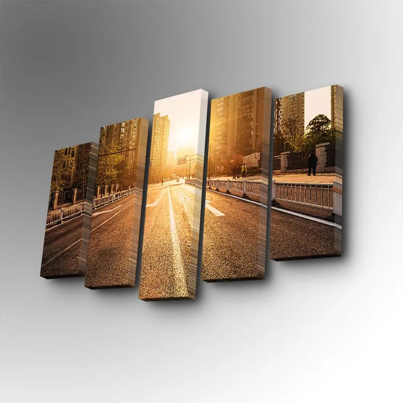 Tablou canvas 5 bucăți 5PUC-122, Multicolor, 82x50x3 cm - Multicolor