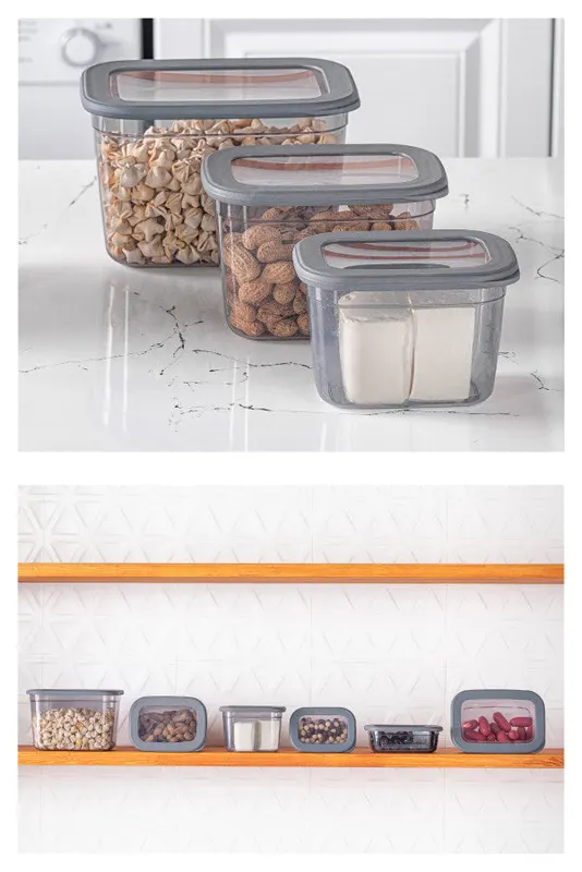 Set recipiente pentru depozitare 3 bucăți BNMPOLYAR03-81323, Antracit, 14x20x13 cm - Antracit