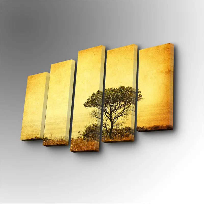 Tablou canvas 5 bucăți 5PUC-125, Multicolor, 82x50x3 cm - Multicolor