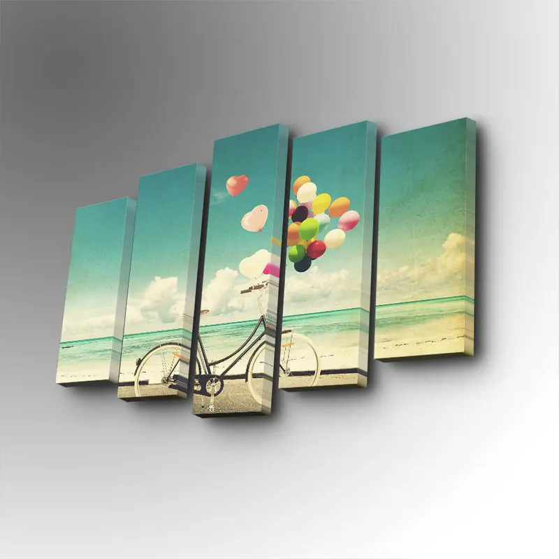 Tablou canvas 5 bucăți 5PUC-127, Multicolor, 82x50x3 cm - Multicolor