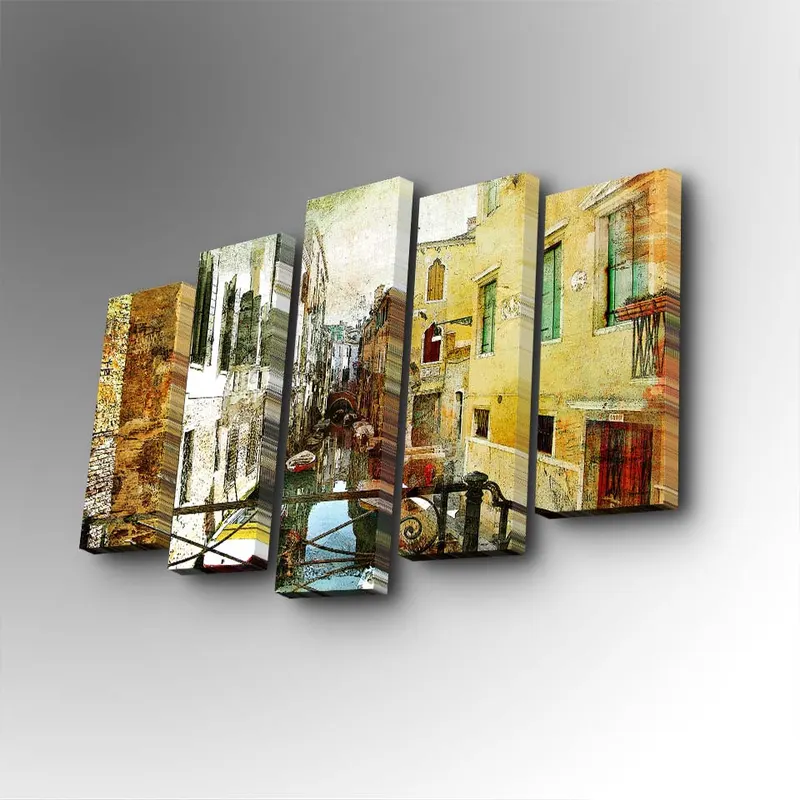 Tablou canvas 5 bucăți 5PUC-130, Multicolor, 82x50x3 cm - Multicolor