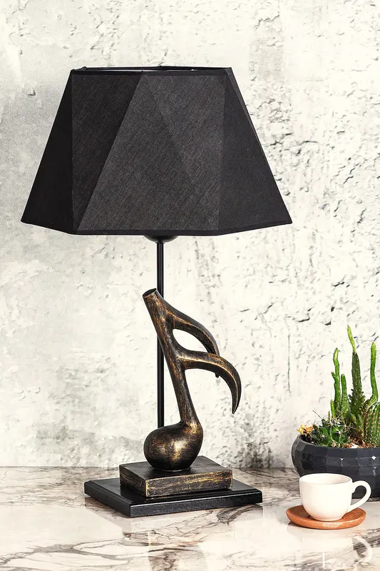 Veioză TM212, Auriu - Negru, Ø30x55 cm - Auriu - Negru
