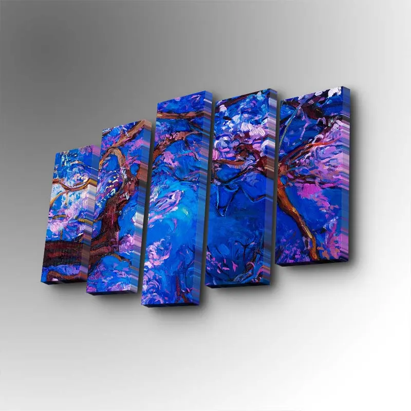 Tablou canvas 5 bucăți 5PUC-134, Multicolor, 82x50x3 cm - Multicolor
