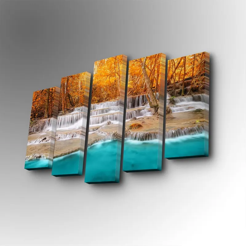 Tablou canvas 5 bucăți 5PUC-136, Multicolor, 82x50x3 cm - Multicolor