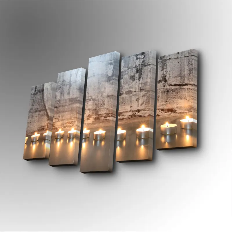 Tablou canvas 5 bucăți 5PUC-138, Multicolor, 82x50x3 cm - Multicolor