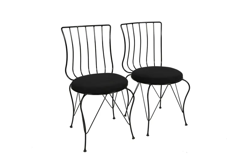 Set 2 scaune Lale 172, Negru, 44x44x84 cm - Negru