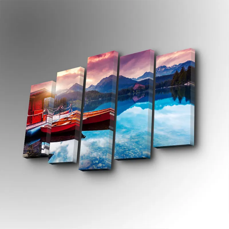 Tablou canvas 5 bucăți 5PUC-144, Multicolor, 82x50x3 cm - Multicolor
