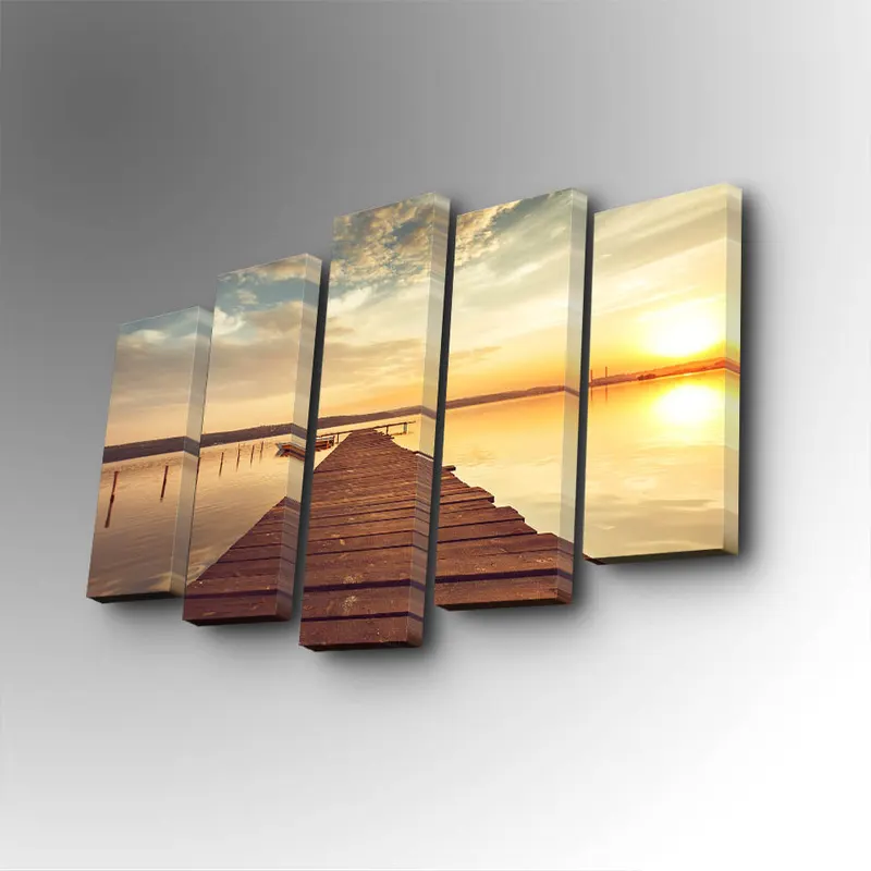 Tablou canvas 5 bucăți 5PUC-145, Multicolor, 82x50x3 cm - Multicolor