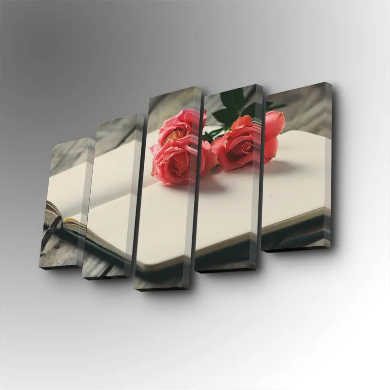 Tablou canvas 5 bucăți 5PUC-148, Multicolor, 82x50x3 cm - Multicolor
