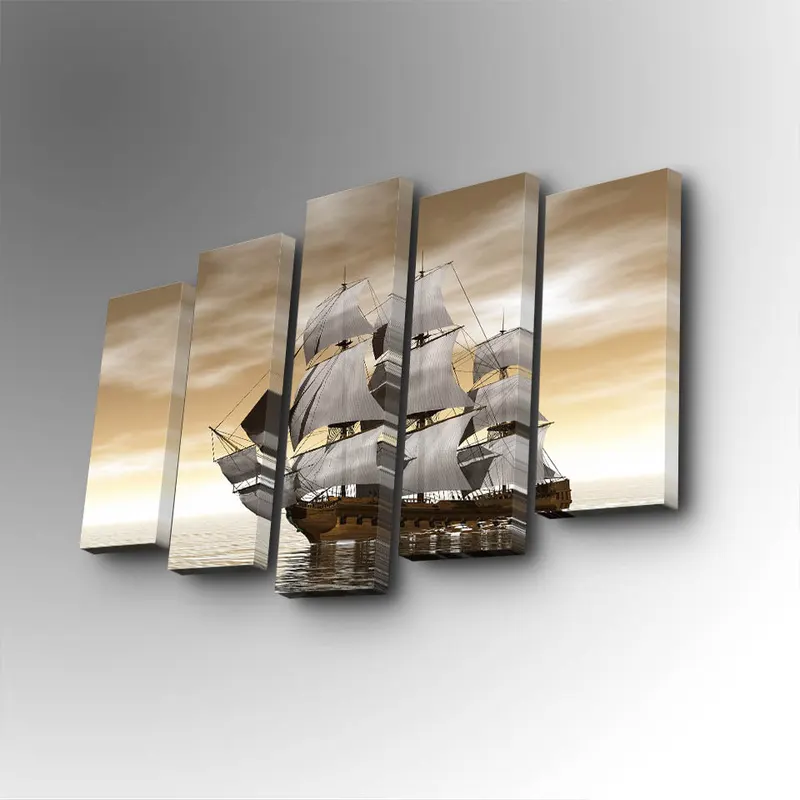 Tablou canvas 5 bucăți 5PUC-150, Multicolor, 82x50x3 cm - Multicolor