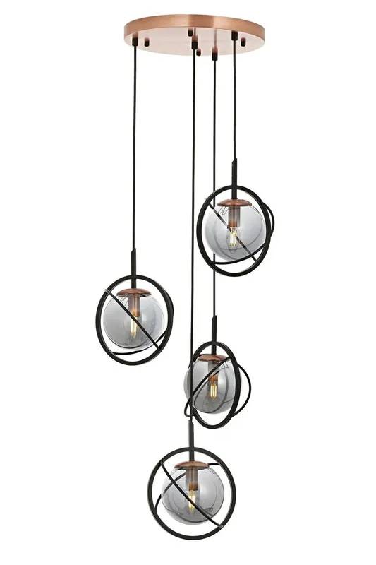 Lustra Hunt Chandelier 1850-4-2, Negru - Negru