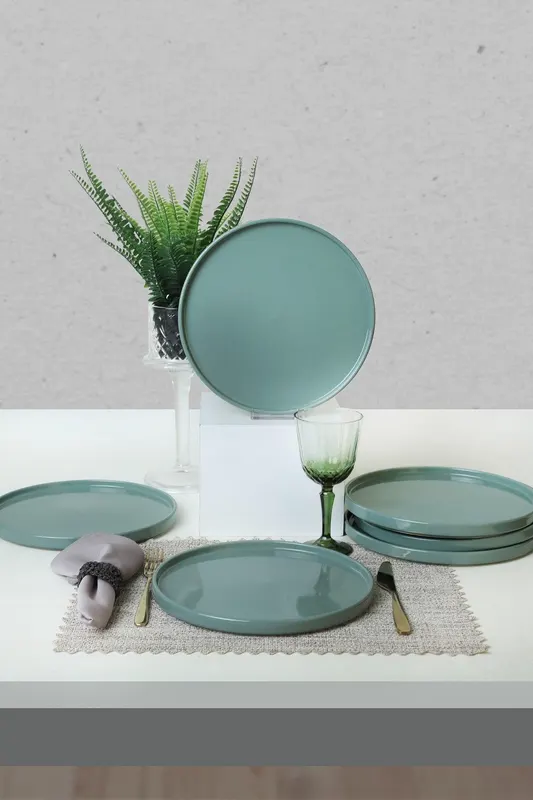 Set farfurii, Verde, 27 cm - Verde