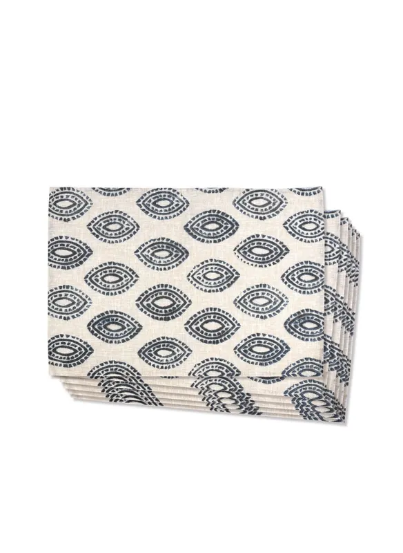Set Suporturi pentru Farfurii Table Mat Set   TXT0307, Albastru, 25x1x15 cm - Albastru