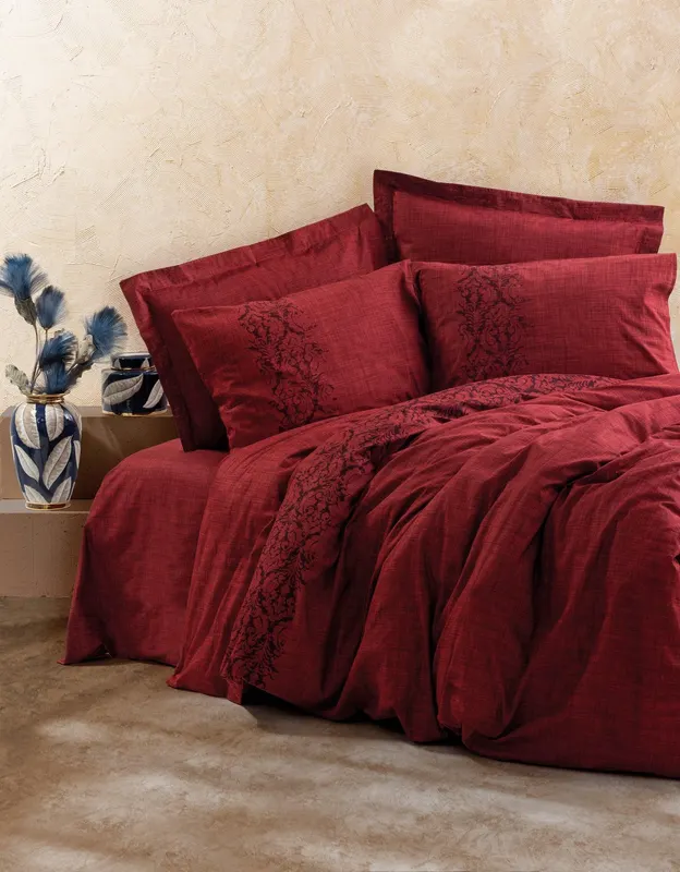 Set Lenjerie de pat double Rosso, 200 x 220 cm - Multicolor