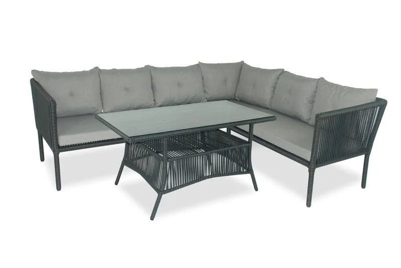 Set De Lounge De Grădină Shangai 5, Crem, 224X62X180 Cm - Gri