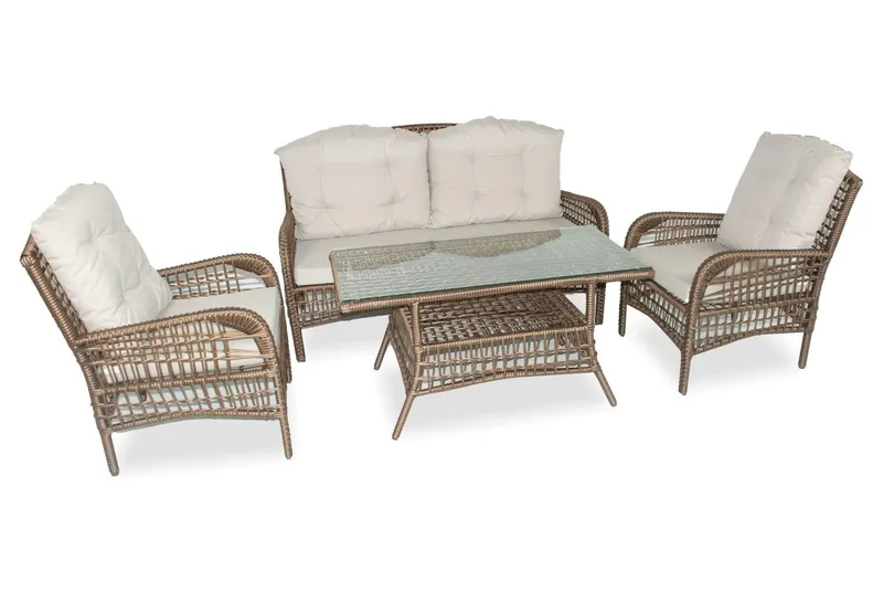 Set De Lounge De Grădină Lady Sofa, Crem, 160X86X70 Cm - Multicolor