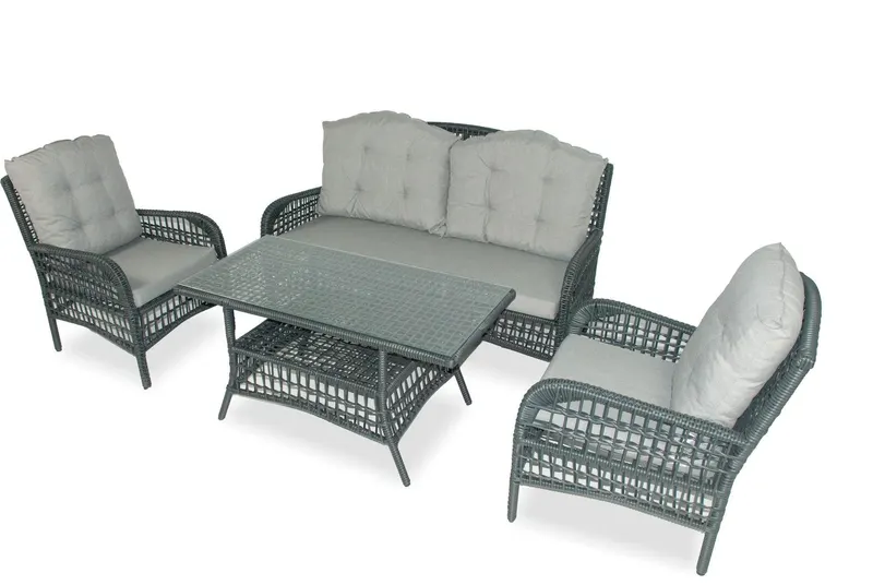 Set De Lounge De Grădină Lady Sofa, Crem, 160X86X70 Cm - Gri