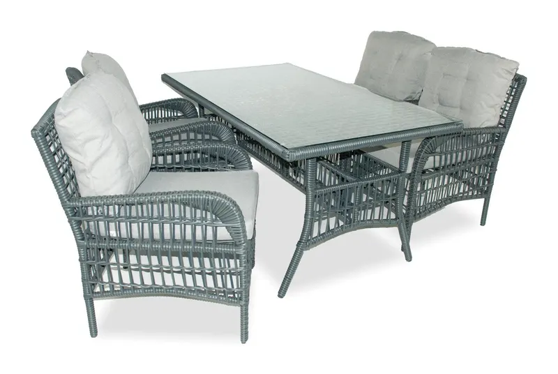 Set De Lounge De Grădină Lady, Crem, 5 piese - Gri