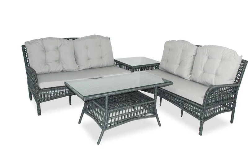 Set De Lounge De Grădină Lady Corner, Crem, 3 piese - Gri