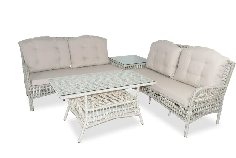 Set De Lounge De Grădină Lady Corner, Crem, 3 piese - Crem