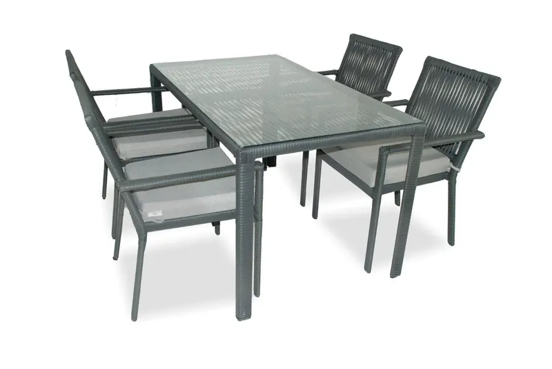 Set De Lounge De Grădină Leros 140, Maro Inchis, 140X75X80 Cm - Gri