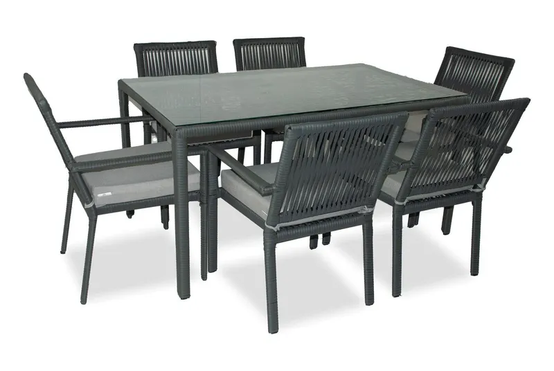 Set De Lounge De Grădină Leros 150, Maro Inchis, 150X75X90 Cm - Gri