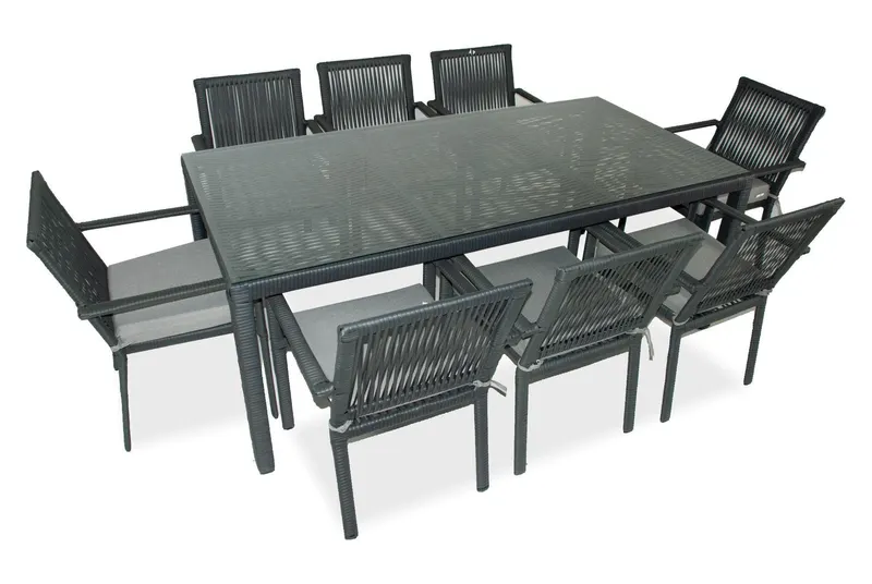 Set De Lounge De Gradina Leros, Maro Inchis, 7 piese - Gri