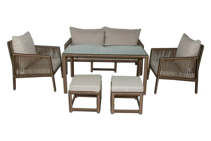 Set De Lounge De Grădină Otto Sofa, Maro Inchis, 154X82X69 Cm - arsiv7