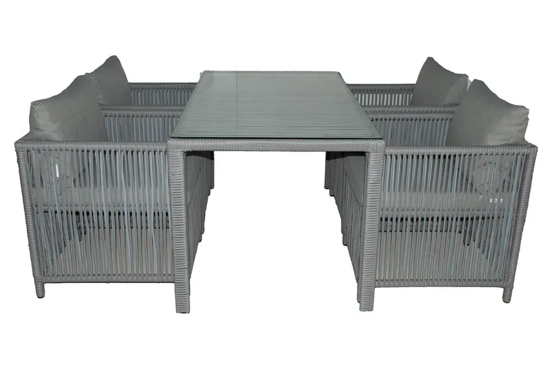 Set De Lounge De Grădină Mana 2, Maro Inchis, 71X70X74 Cm - Gri deschis