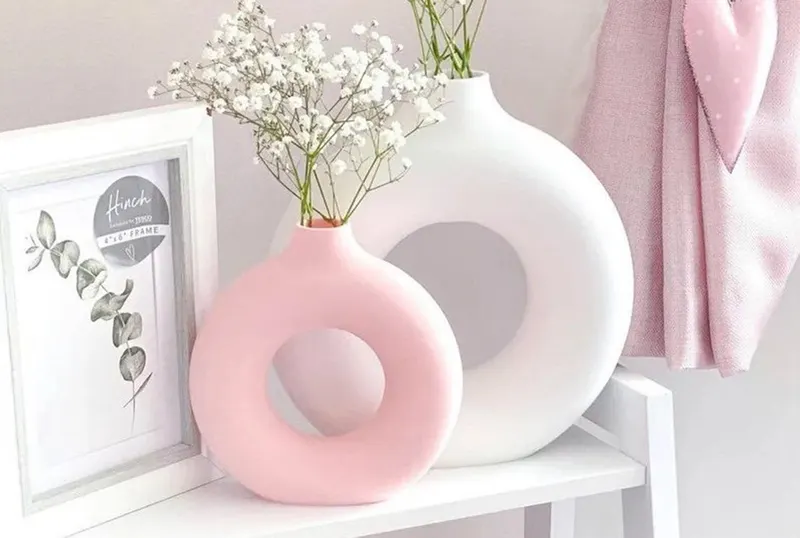 Vaza Iskandinav Halka 15x20 - WhitenPink