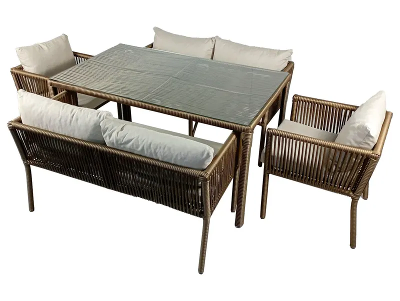 Set De Lounge De Grădină Vera 2, Maro Inchis, 150X75X90 Cm - arsiv