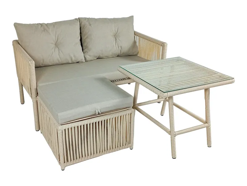 Set De Lounge De Grădină Shangai 8, Crem, 158X62X62 Cm - Crem