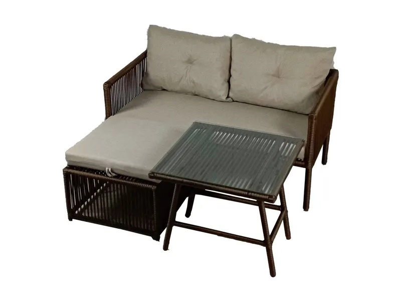Set De Lounge De Grădină Shangai 8, Crem, 158X62X62 Cm - Multicolor