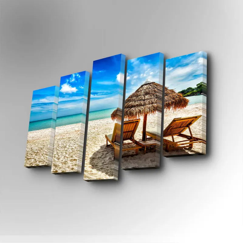 Tablou canvas 5 bucăți 5PUC-072, Multicolor, 82x50x3 cm - Multicolor