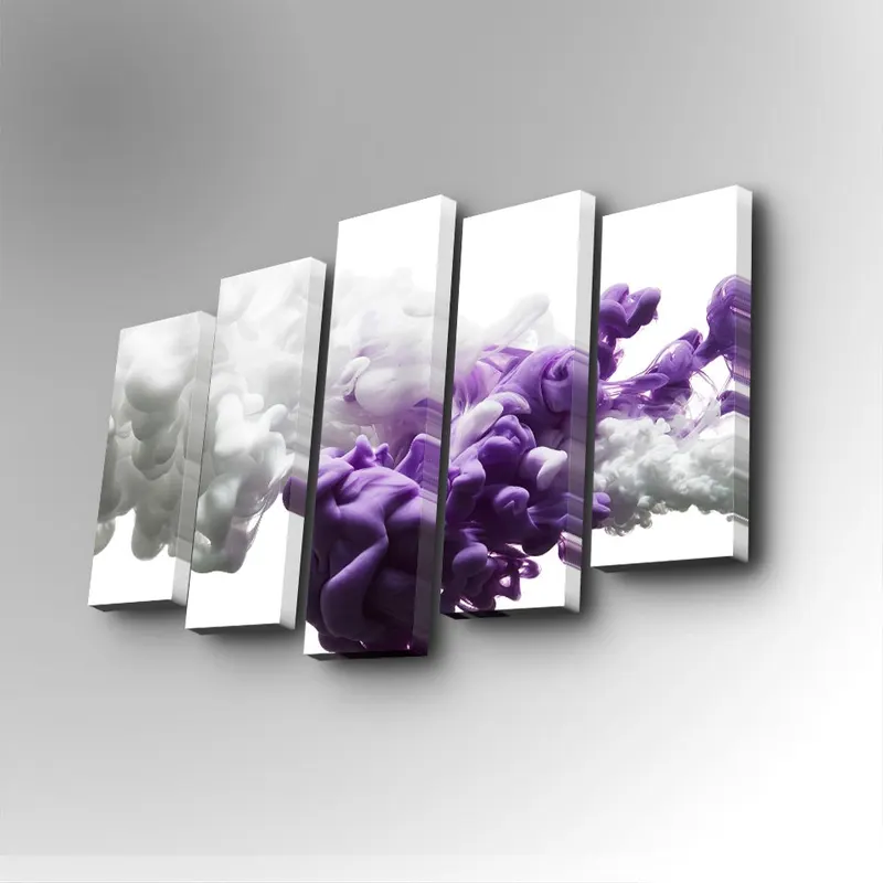 Tablou canvas 5 bucăți 5PUC-077, Multicolor, 82x50x3 cm - Multicolor