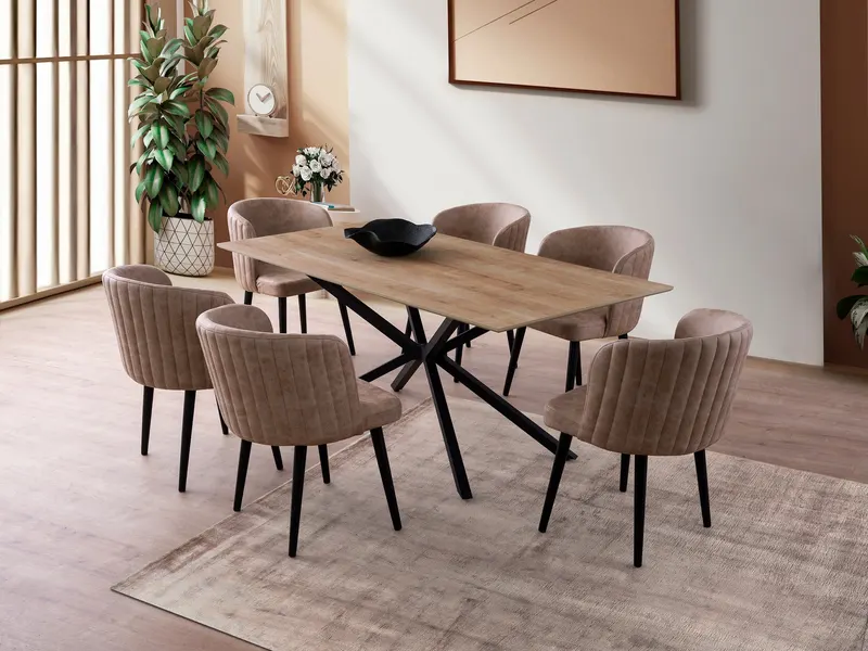 Masă dining Nox - 3001, Stejar, 180x90x79 cm - Stejar