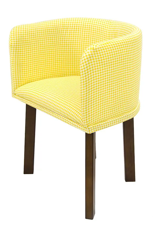 Scaun Plung, Nuc - Galben, 45x45x75 cm - Nuc - Galben