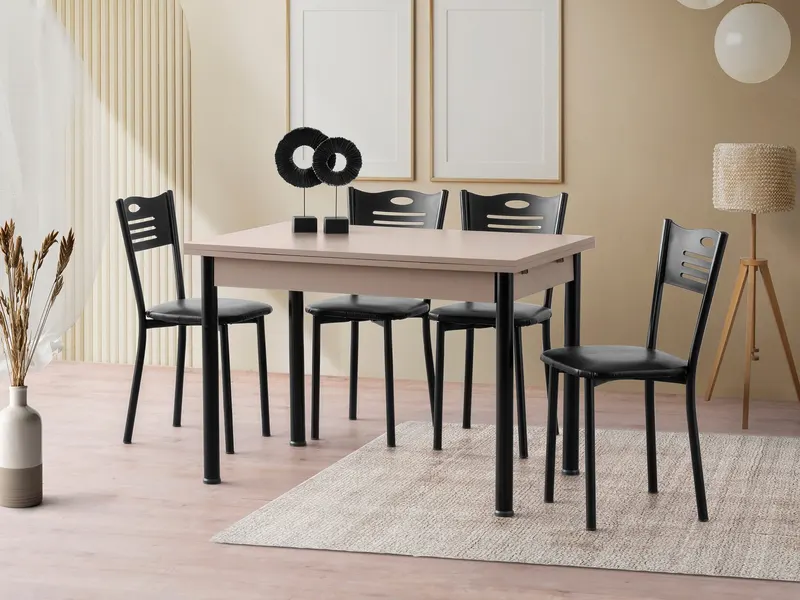 Masă dining extensibilă Polo - 1300, Moca deschis, 110x70x75 cm - Maro