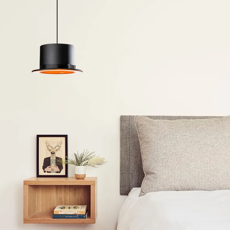 Lustră Fötr Sivani - MR-316, Negru - Portocaliu, Ø30x110 cm - Negru - Portocaliu