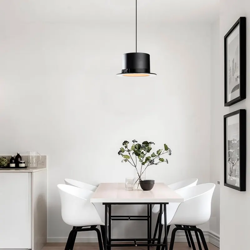 Lustră Fötr Sivani - MR-317, Negru - Alb, Ø30x110 cm - Negru - Alb
